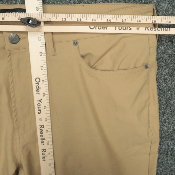 Bluffworks Pants Mens 38x28 Khaki Tan Ascender Regular Fit Chino Straight Travel - Picture 8 of 12